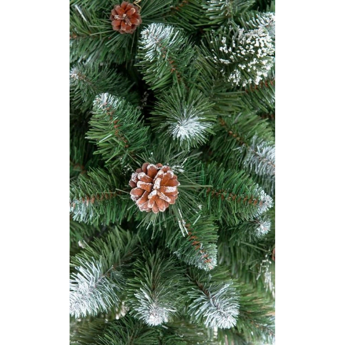 Pomul artificial pe trunchi, brad cu diamante și conuri, 180cm, PREMIUM