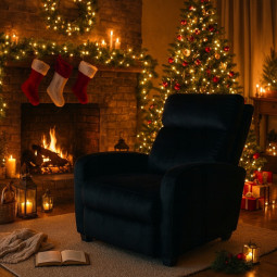 Fotoliu extensibilă din catifea neagră