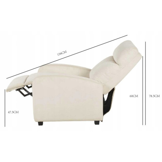 Fotoliu extensibilă de culoare gri - catifea