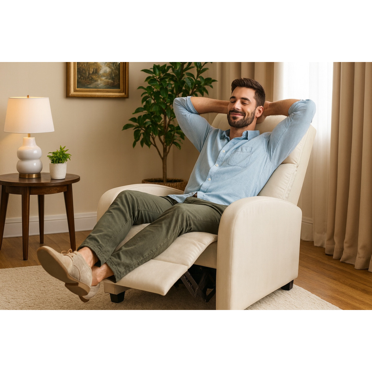 Zamălate bej rozkleanțează fotoliu