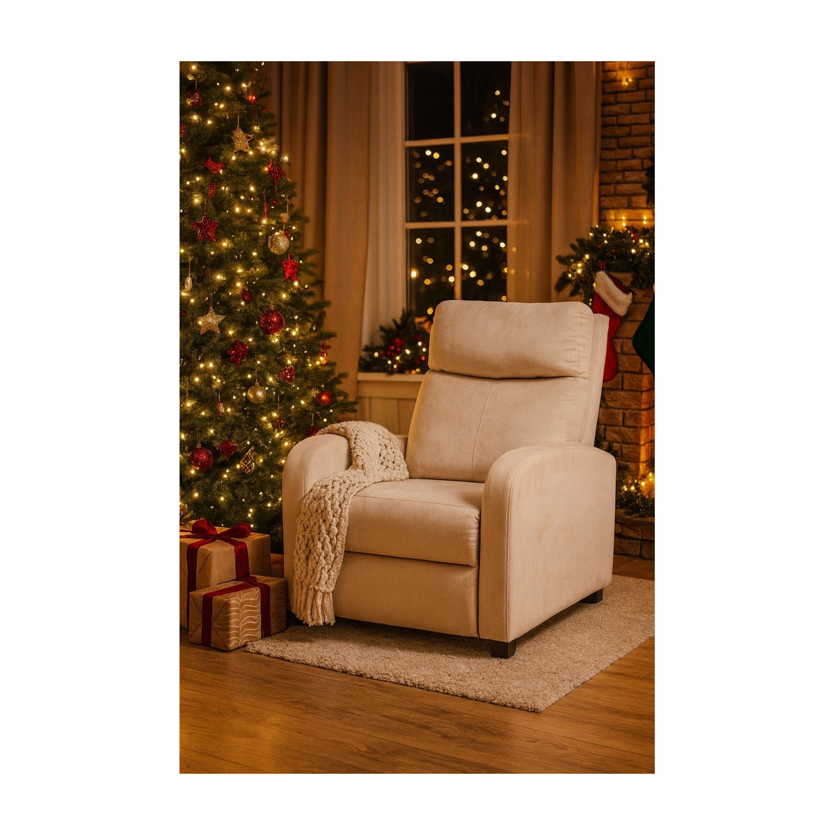 Zamălate bej rozkleanțează fotoliu