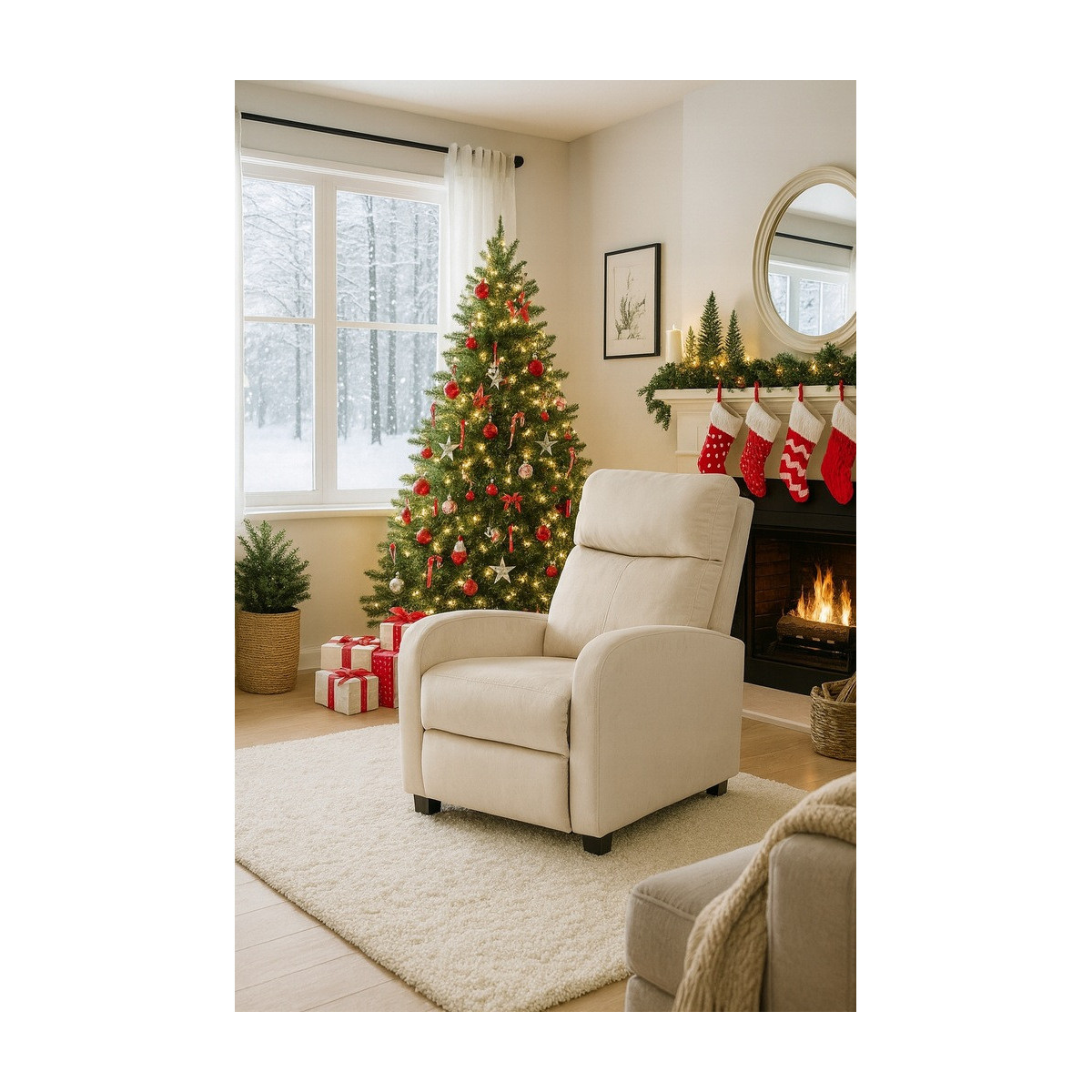 Zamălate bej rozkleanțează fotoliu