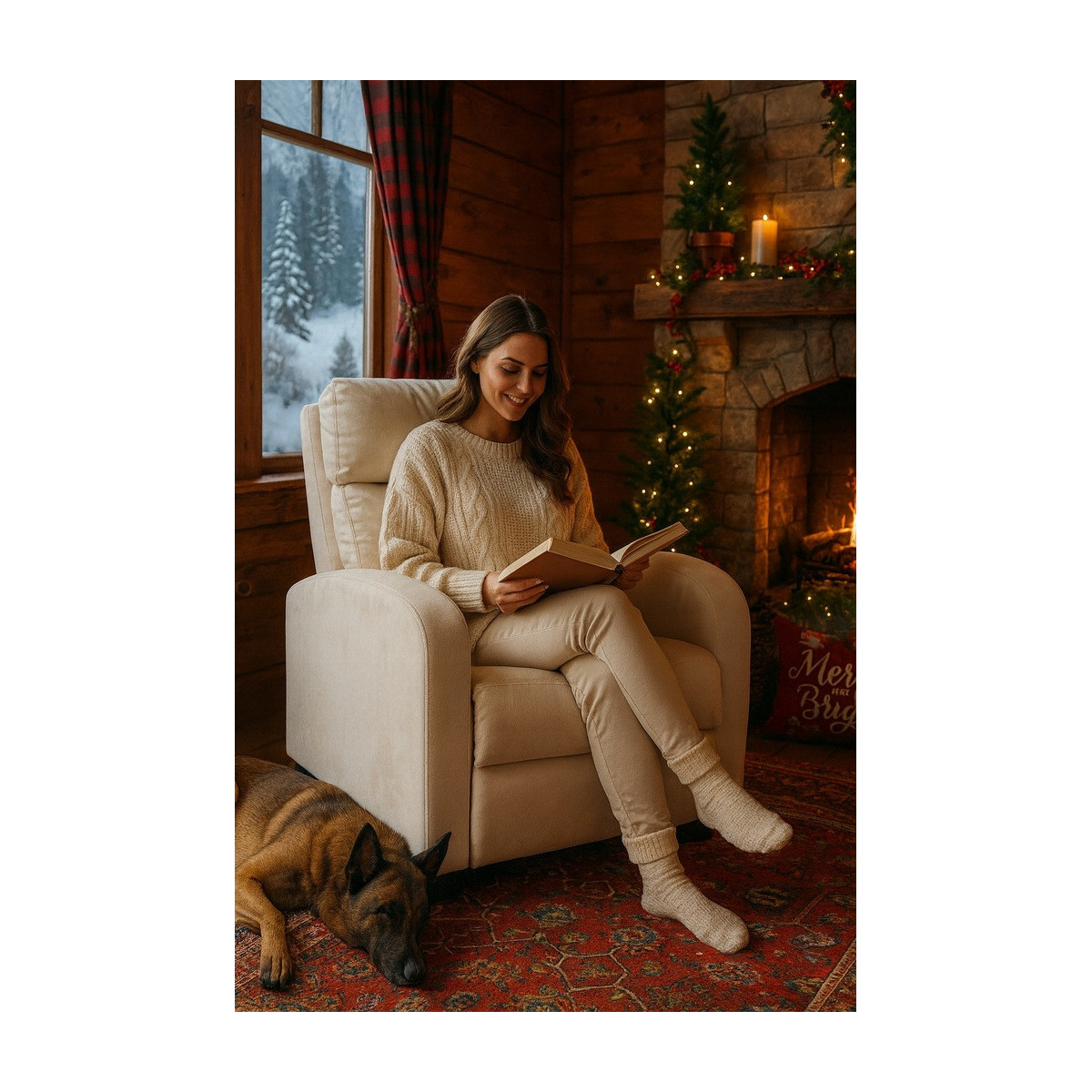 Zamălate bej rozkleanțează fotoliu