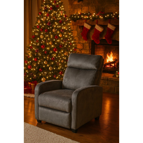 Fotoliu extensibilă de culoare gri - catifea