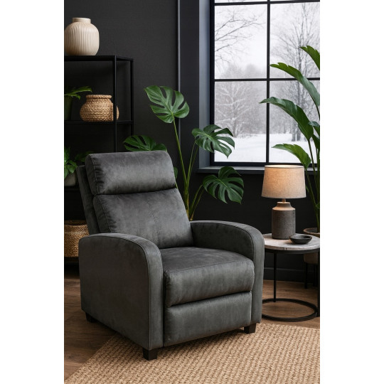 Fotoliu extensibilă de culoare gri - catifea