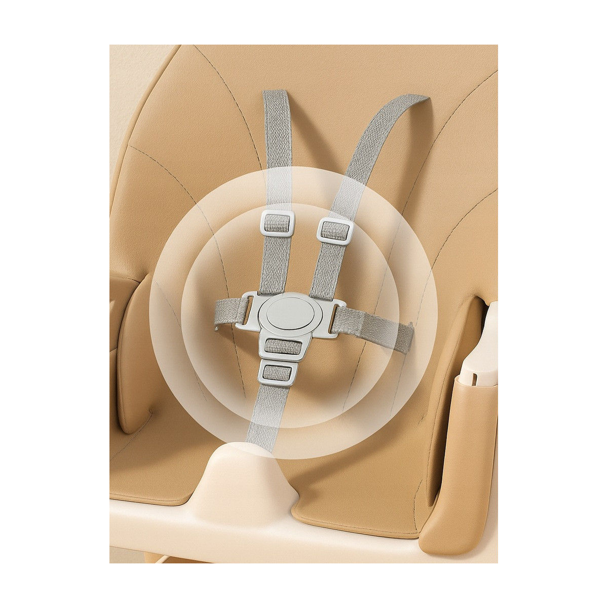 Scaun de masă pentru copii pliabil 4 în 1 cu tavă, bej