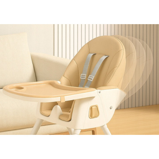 Scaun de masă pentru copii pliabil 4 în 1 cu tavă, bej