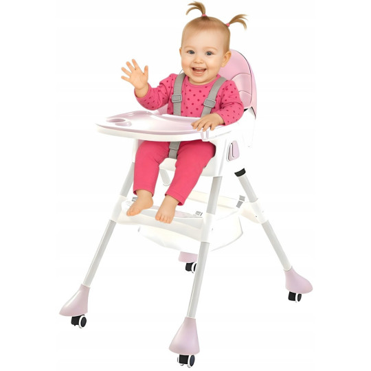 Bancă pliantă roz pentru copii, 4 în 1