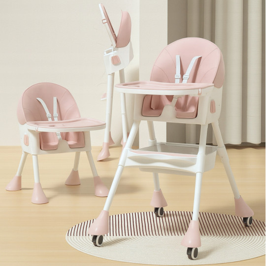 Bancă pliantă roz pentru copii, 4 în 1