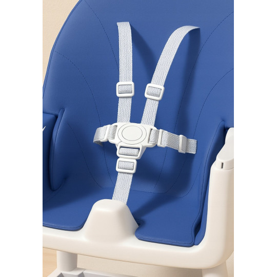 Stolica pentru copii pliabilă pentru hrănire 4 în 1 de culoare albastră