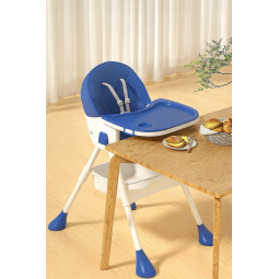 Stolica pentru copii pliabilă pentru hrănire 4 în 1 de culoare albastră