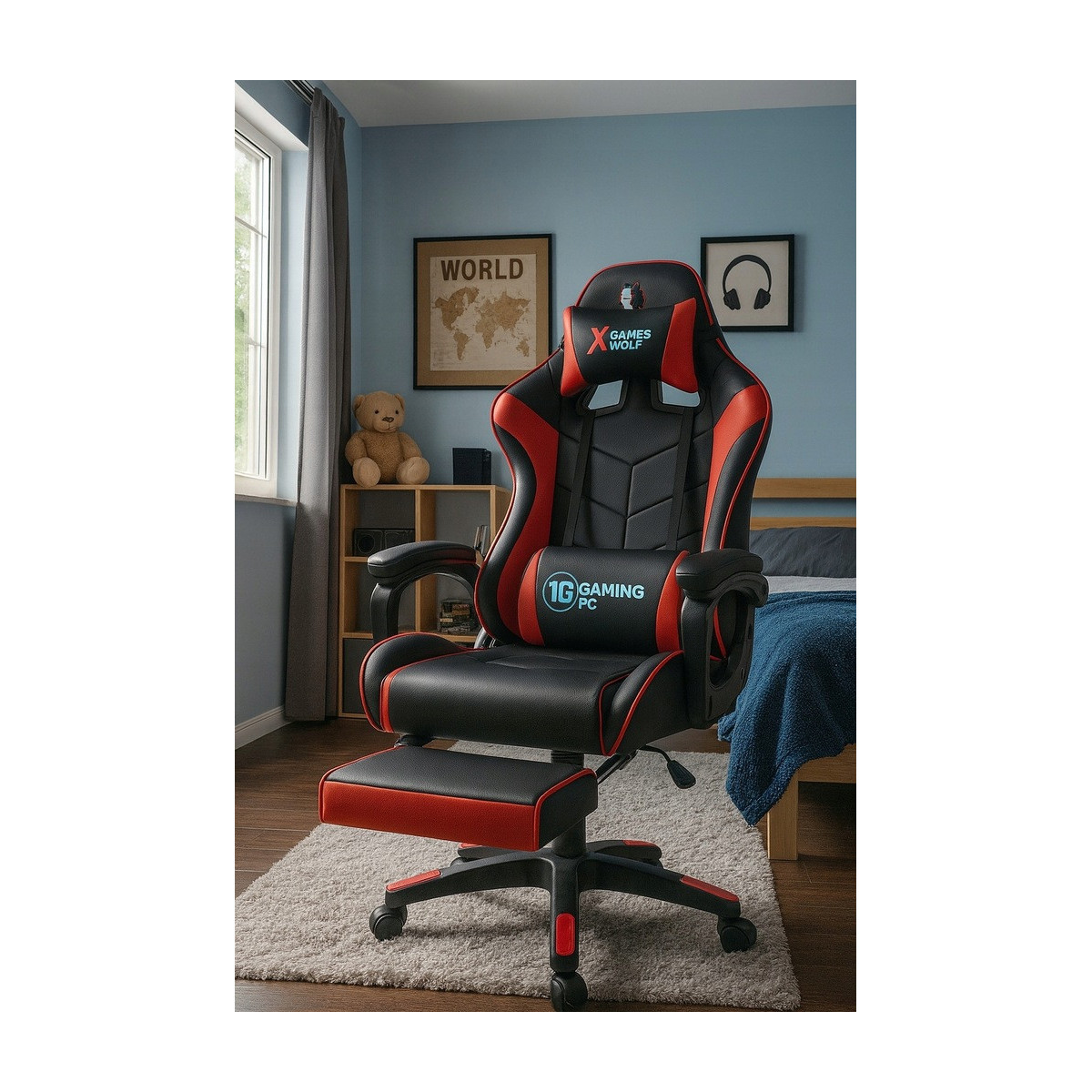 Scaun de jocuri de calitate, de culoare roșie