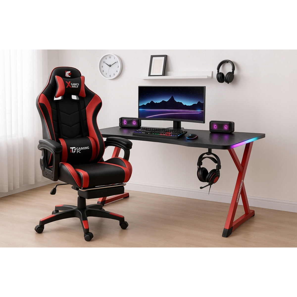 Scaun de jocuri de calitate, de culoare roșie