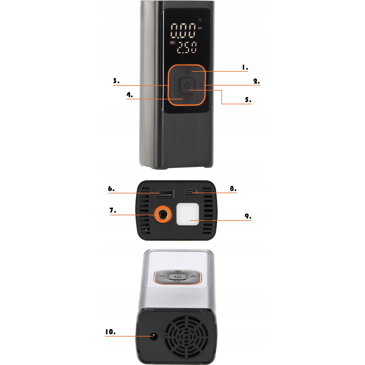 Pompă portabilă cu acumulator - compresor 12V pentru mașină