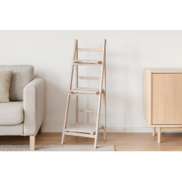 Reghina din lemn natural, cu trei rafturi