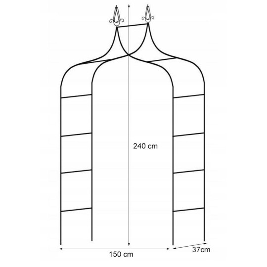 Pergolă de grădină 150 x 37 x 240 CM cu ancorare
