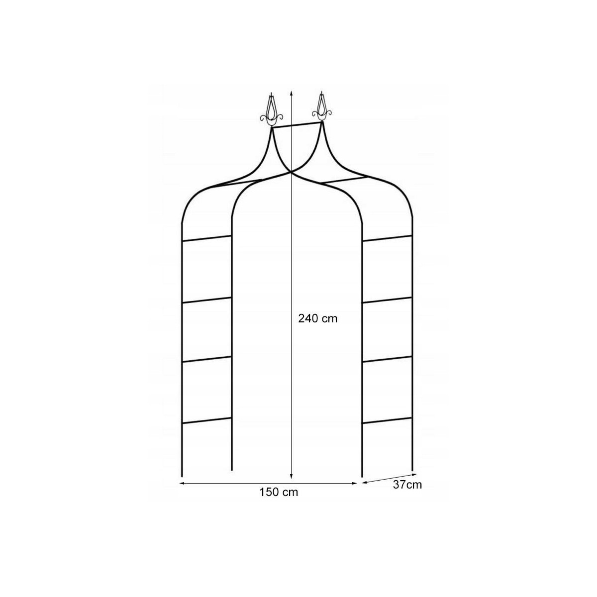 Pergolă de grădină 150 x 37 x 240 CM cu ancorare