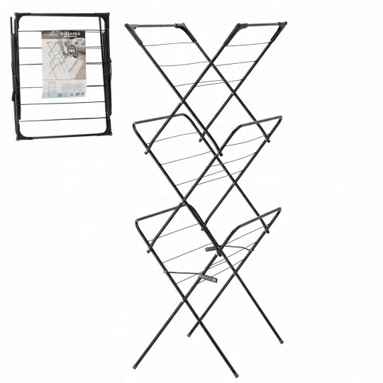 Suport pentru rufe negru 62 x 51 înălțime 136,5 CM