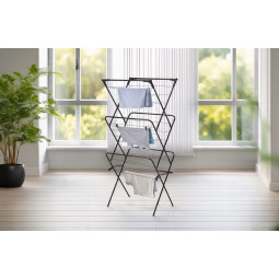 Suport pentru rufe negru 62 x 51 înălțime 136,5 CM