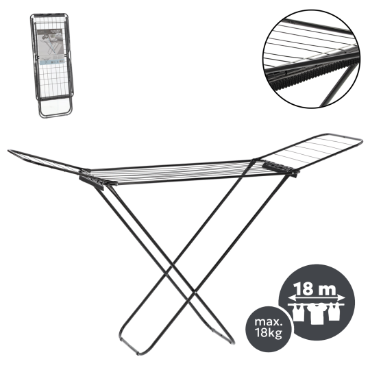 Suport de uscare cu două suporturi pentru șosete 180 x 55 x 102 cm