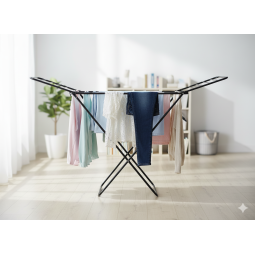 Suport de uscare cu două suporturi pentru șosete 180 x 55 x 102 cm