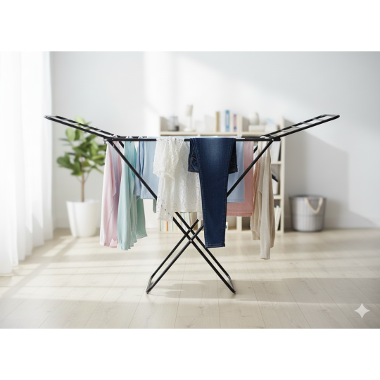 Suport de uscare cu două suporturi pentru șosete 180 x 55 x 102 cm