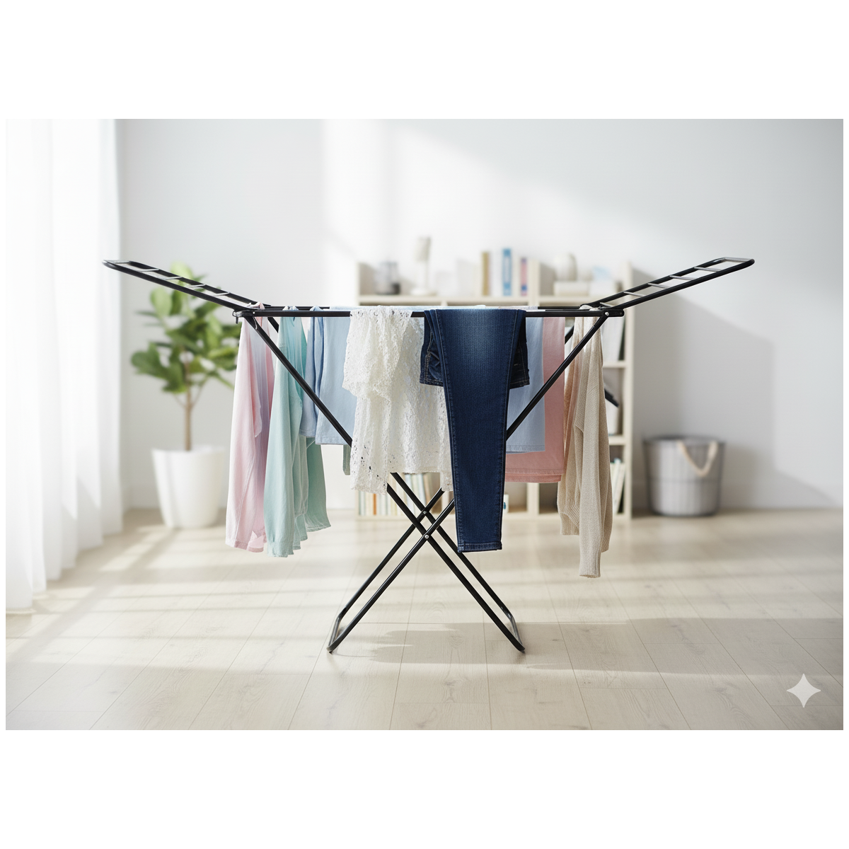 Suport de uscare cu două suporturi pentru șosete 180 x 55 x 102 cm