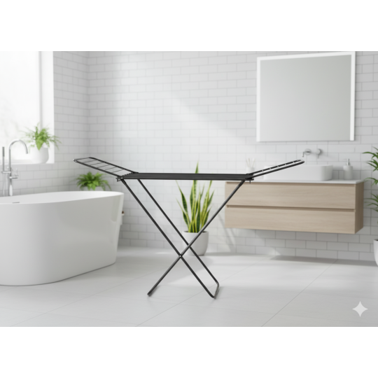 Suport de uscare cu două suporturi pentru șosete 180 x 55 x 102 cm