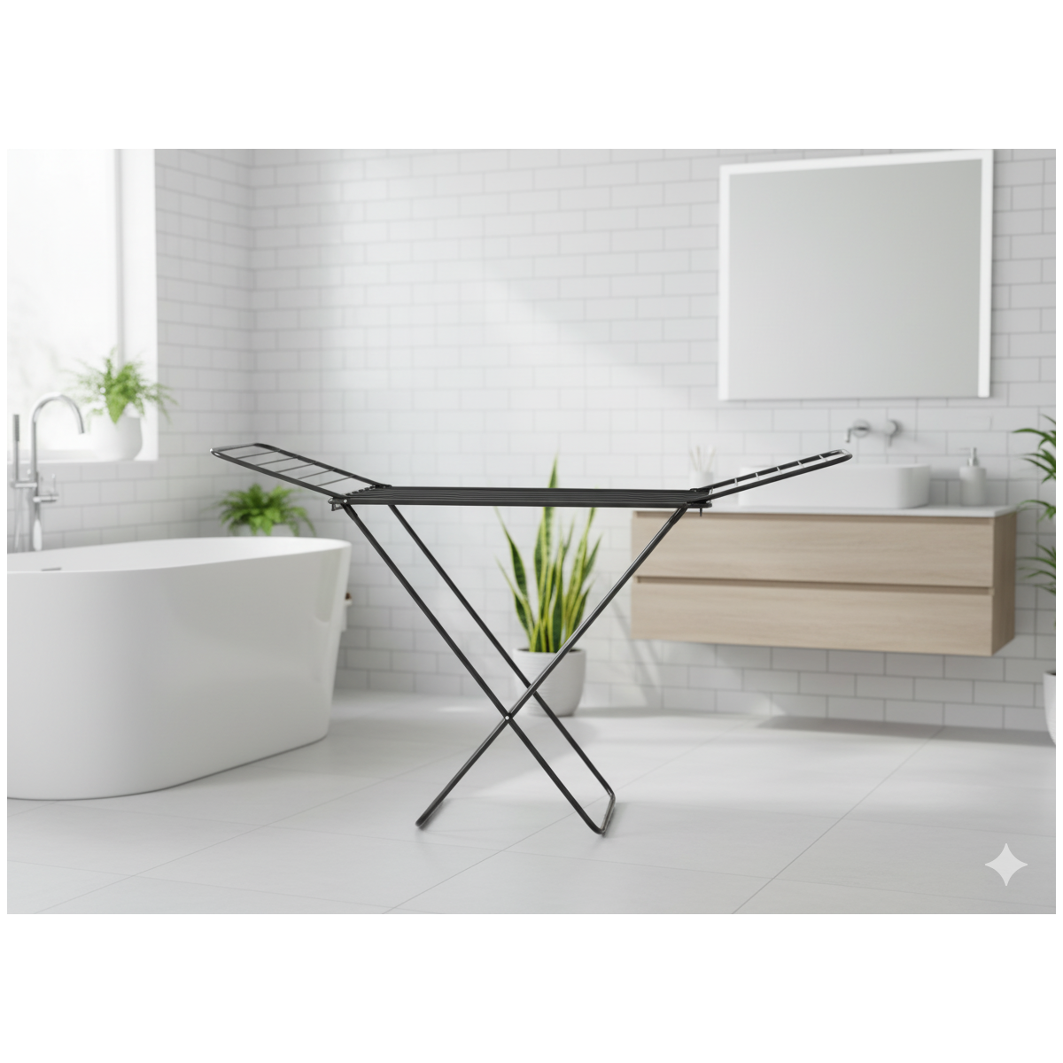 Suport de uscare cu două suporturi pentru șosete 180 x 55 x 102 cm