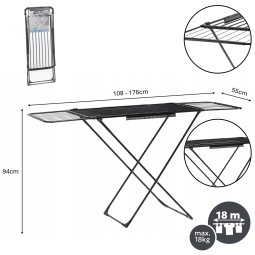 Practică uscător de rufe telescopic