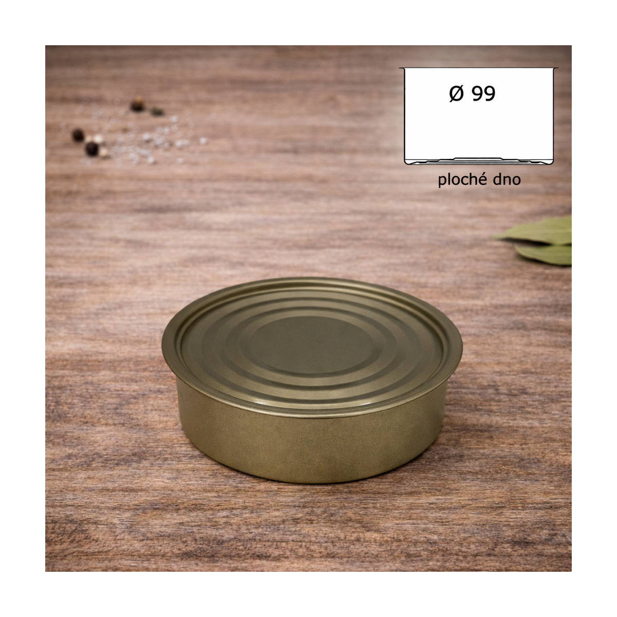 Conservă metalică 99×31 mm–250 g, 250 buc.