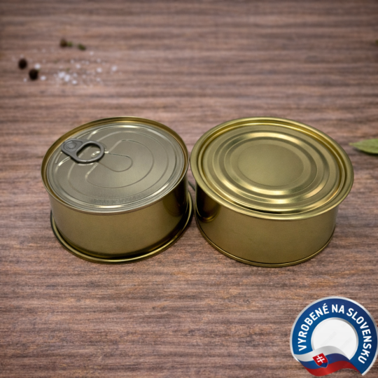 Conservă metalică 99×47 mm–350 g, fund răzuit, 160 buc.