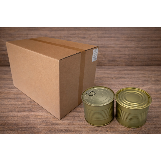 Conservă metalică 99×47 mm–350 g, fund răzuit, 160 buc.