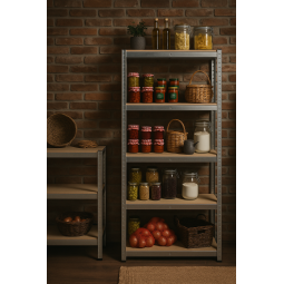 2 bucăți - Raft metalic zincat 180×90×40 cm, 5 polițe, Capacitate de încărcare 875 kg, Fără șuruburi