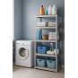 2 bucăți - Raft metalic zincat 180×90×40 cm, 5 polițe, Capacitate de încărcare 875 kg, Fără șuruburi
