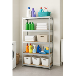 Regal metalic de calitate cu dimensiuni de 205x120x45 cm, dotat cu rafturi, capacitate de încărcare 875 kg