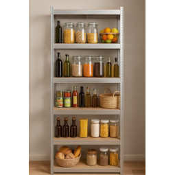 Regal metalic 222×90×40 cm, 6 poli, Capacitate 1050 kg, Fără șuruburi