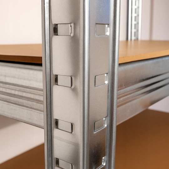 Regal metalic 222×90×40 cm, 6 poli, Capacitate 1050 kg, Fără șuruburi