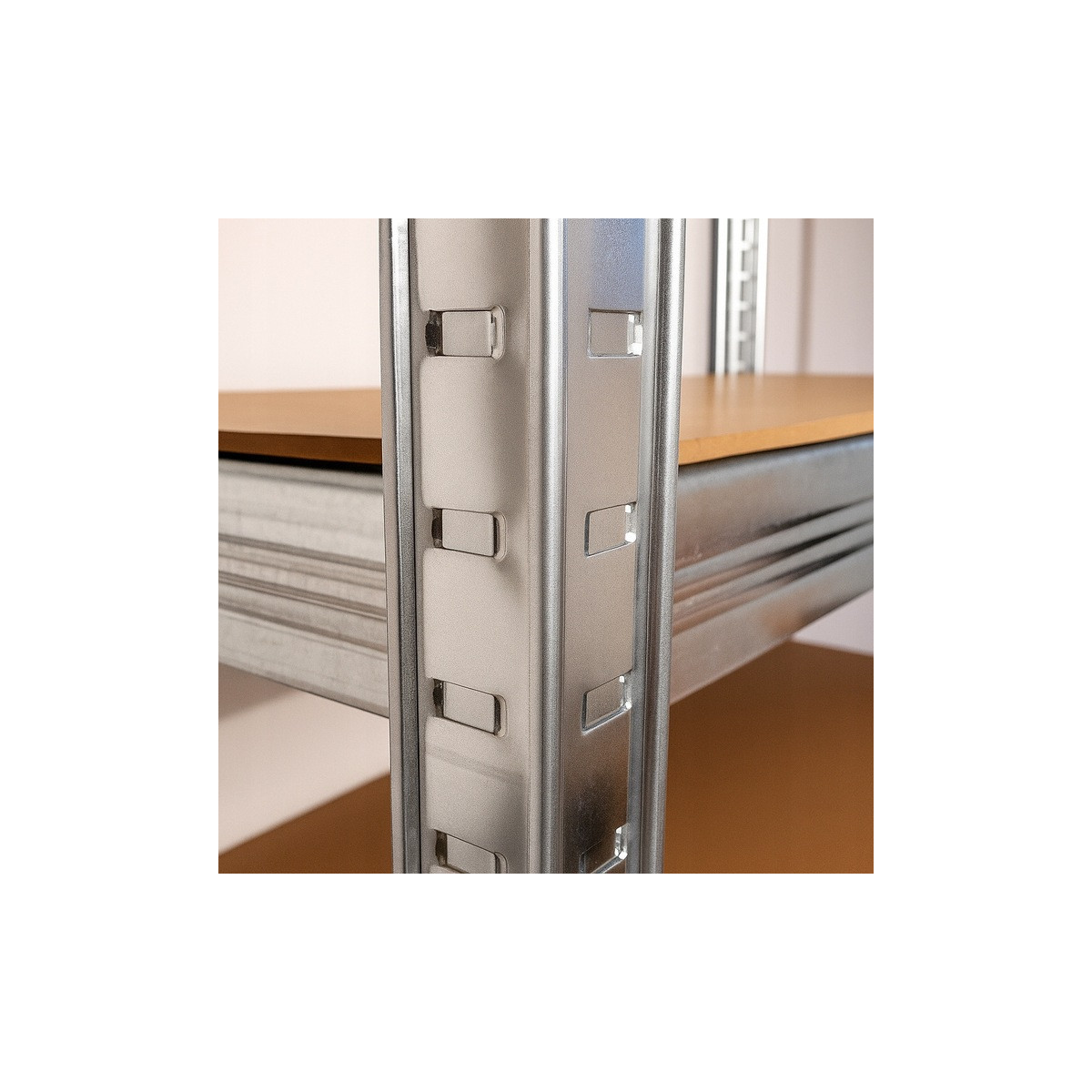 Regal metalic 222×90×40 cm, 6 poli, Capacitate 1050 kg, Fără șuruburi