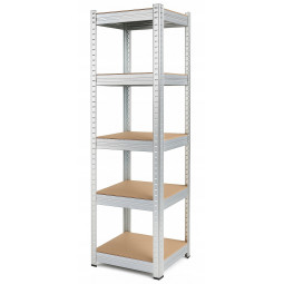 Raft metalic îngust 180×40×40 cm | 5 poli | Capacitate de 875 kg | Fără șuruburi