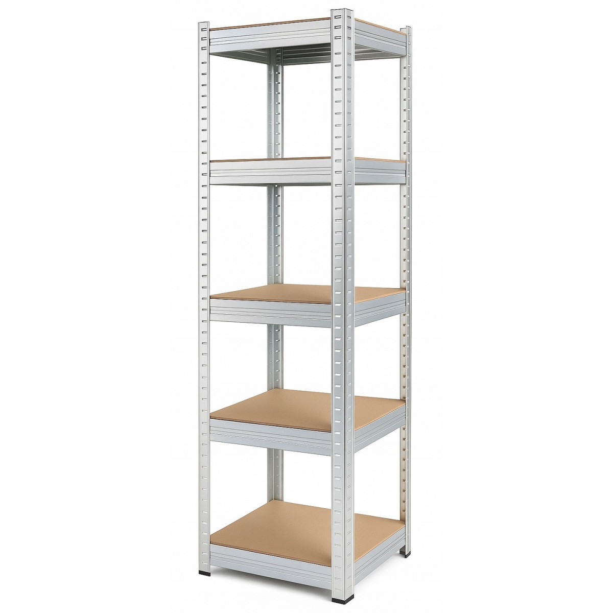 Raft metalic îngust 180×40×40 cm | 5 poli | Capacitate de 875 kg | Fără șuruburi