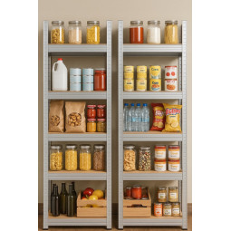 Raft metalic îngust 180×40×40 cm | 5 poli | Capacitate de 875 kg | Fără șuruburi