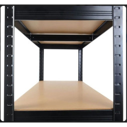 Raft metalic negru RM02 2în1 – 5 rafturi, 180×90×40 cm, capacitate de încărcare 1175 kg