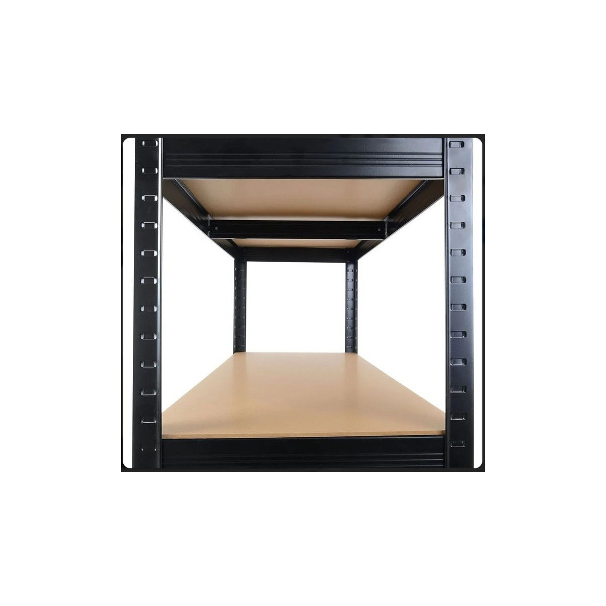 Raft metalic negru RM02 2în1 – 5 rafturi, 180×90×40 cm, capacitate de încărcare 1175 kg