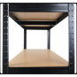 Raft metalic negru RM02 2în1 – 5 rafturi, 180×90×40 cm, capacitate de încărcare 1175 kg