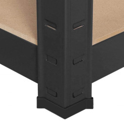 Raft metalic negru RM02 2în1 – 5 rafturi, 180×90×40 cm, capacitate de încărcare 1175 kg