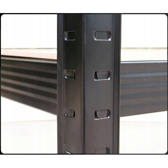 Raft metalic negru RM02 2în1 – 5 rafturi, 180×90×40 cm, capacitate de încărcare 1175 kg