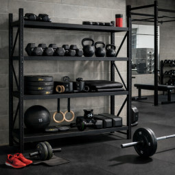 Raft metalic profesional RM03–4 cu 4 rafturi, 200×200×50 cm, capacitate de încărcare 800 kg