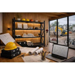 Raft metalic profesional RM03–4 cu 4 rafturi, 200×200×50 cm, capacitate de încărcare 800 kg