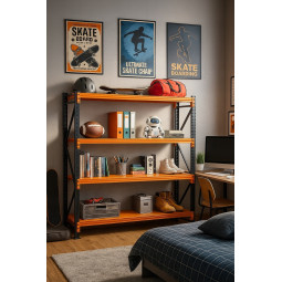 Raft profesionale metalice RM04 – 4 rafturi, 200×200×50 cm, capacitate de încărcare 1000 kg